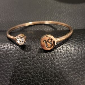 Stainless Steel Leo Bangle with Clear Crystal